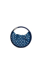Sac Domino mini en denim et studs Bleu studs vue de face