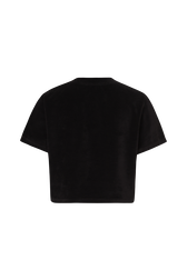 Short-Sleeved Velvet T-Shirt Black back view