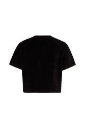 Short-Sleeved Velvet T-Shirt Black back view