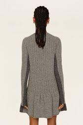 Robe danseuse courte laine et cachemire femme Gris vue portée de dos