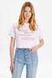 Women Rhinestone Print Cotton T-Shirt Baby pink details view 1