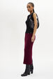Wool Knit High-Waisted Midi Skirt Claret details view 1