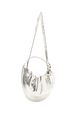 Sac Domino médium en cuir métallique Argent vue de dos