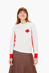 Heart Cardigan White details view 1