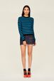 Women Brushed Poor Boy Striped Sweater Striped black/pruss.blue details view 3
