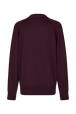 Heart charm crew-neck sweater Purple back view