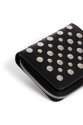 Leather wallet with studs Black details view 1