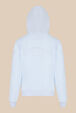 Women Velvet Hoodie Baby blue back view