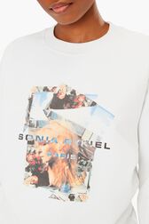 Sweatshirt crop photos sonia rykiel Blanc vue de détail 2