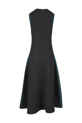 Robe longue bicolore femme Noir vue de dos