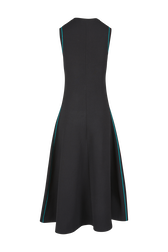Women Two-Tone Maxi Dress Black back view