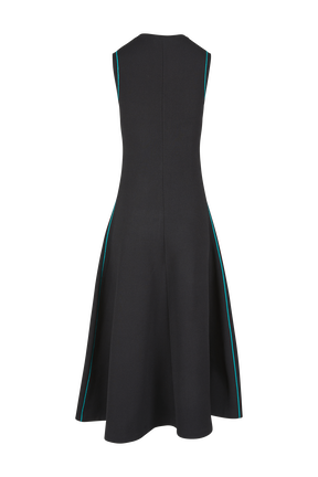 Women Two-Tone Maxi Dress Black back view