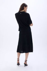 Rhinestone skirt Black back worn view