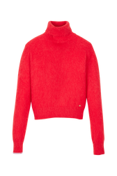 Col roulé mohair femme Rouge vue de face