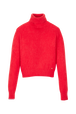 Women Mohair Turtleneck Red front view