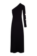 Robe longue assymétrique fleur ajourée maille femme Noir vue de dos