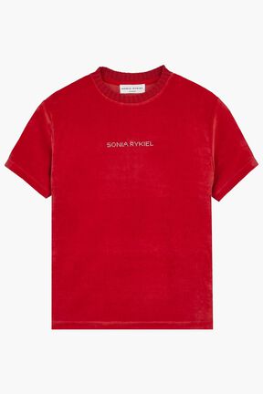 T-shirt velours rykiel Rouge vue de face