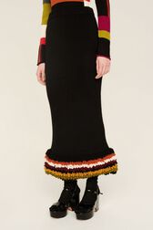 Jupe longue laine bouclette femme Multico raye crea vue de détail 1