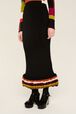 Women Bouclette Wool Long Skirt Multico crea striped details view 1