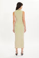 Robe débardeur longue à côtes Vert vue portée de dos