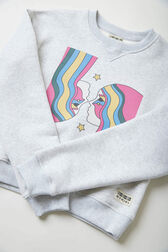 Girl Printed Cotton Sweater - Bonton x Sonia Rykiel Grey details view 2