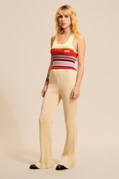 Ribbed Knit Flare Pants Camel details view 1