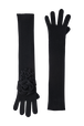Women Flowers Gloves Black front view