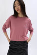 Pull à manches longues en merinos et soie Rose vue de détail 1