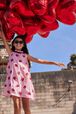 Robe longue sans manches fille Rose vue portée de face