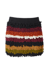 Mini jupe en laine effet bouclette femme Multico raye crea vue de face