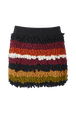 Women Bouclette Wool Short Skirt Multico crea striped front view