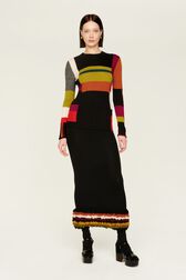 Women Multicolor Baby Alpaca Long Sweater Multico crea details view 3