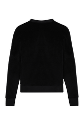 Women Velvet Sweatshirt Black back view