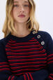 Pull à rayures reliefées Raye bleu/rouge vue de détail 2