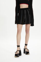 Women Multicolor Striped Pleated Shorts Black details view 1
