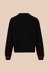 Pull à broderie motif bouche femme Noir vue de dos