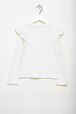 Printed Cotton Girl Long-Sleeved T-shirt Ecru back view
