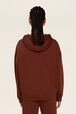 Sweat à capuche jersey de coton femme Chocolat vue portée de dos