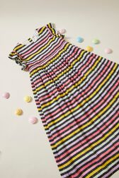 Robe longue fille rayée multicolore Multico raye vue de détail 1