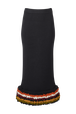 Women Bouclette Wool Long Skirt Multico crea striped front view