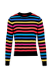 Women Brushed Poor Boy Striped Sweater Multico striped rf front view