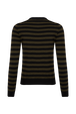 Striped Long-Sleeved Crew Neck Sweater Striped black/khaki back view