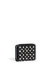 Leather wallet with studs Black back view