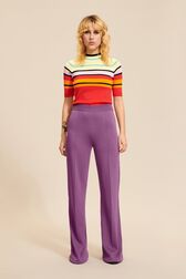 Women Flare Pants Purple details view 1