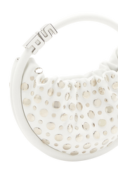 Sac Domino mini en cuir et studs Blanc vue de détail 1