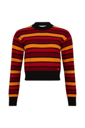 Wool and Cashmere Striped Jumper Striped red/orange front view