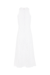 Robe en maille à col rond sans manches Blanc vue de dos
