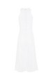 Sleeveless round-neck knitted dress White back view