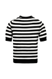 Sweater manches courtes Big Poor Boy rayé femme Raye noir/blanc vue de dos