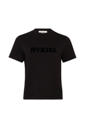 T-shirt col rond manches courtes Noir vue de face